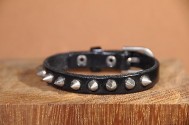 Bracelet en cuir PUNK ROCK avec SPIKES - NOIR  - HOMME & FEMME
