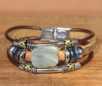 Bracelet cuir PIERRE AGATHE - perles  +de 20modèles pierre