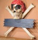 Décoration murale TETE DE MORT bois - crâne squelette pirate biker  HARLEY CROSS BONES