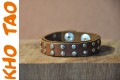 Bracelet en cuir fin DOUBLE RANG DE RIVETS - Homme & femme Ajustable