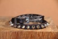 Bracelet en cuir PUNK ROCK avec SPIKES 2 TOURS