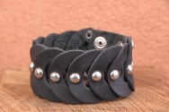 Bracelet cuir MULTI RONDS RIVETS original +de 200 réf cuir