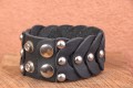 Bracelet cuir MULTI RONDS RIVETS original