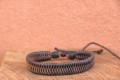 Bracelet cuir et corde fin SNAKE - taille ajustable +de 200 réf cuir Foncé