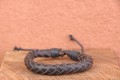Bracelet cuir et corde JONC SIMPLE - Taille ajustable Marron Foncé