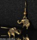 Boucles d'oreille ELEPHANT 3 DESIGNS métal doré patiné CLIPS ADAPTABLES